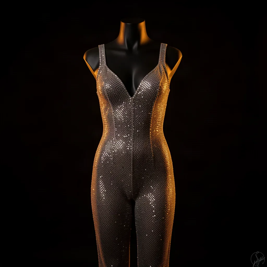 Rhinestone Mesh Jumpsuit