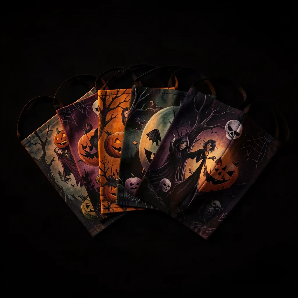 Halloween Print Flat Masks Pack